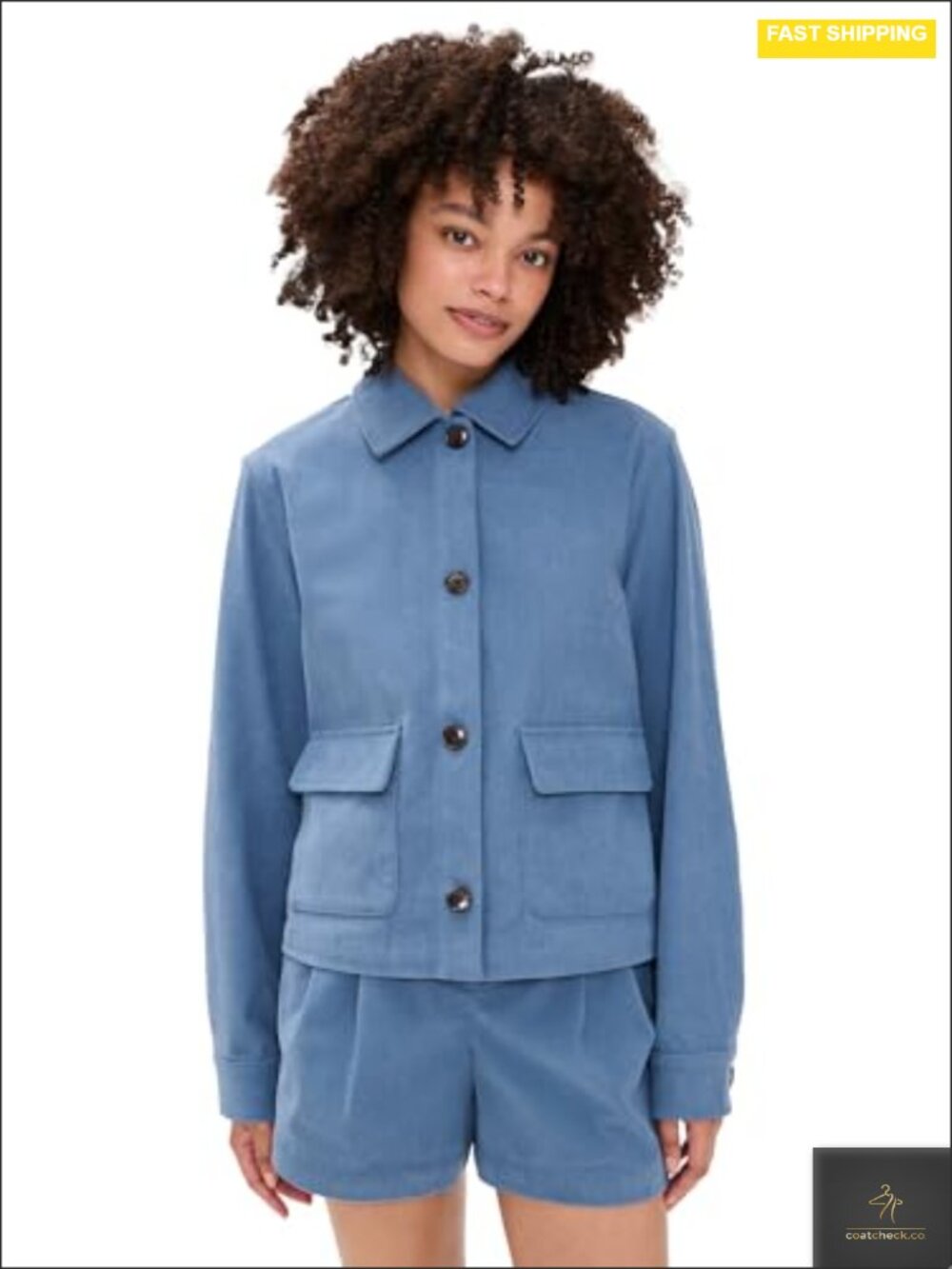 Carlotta Corduroy Jacket Button Front Flap Pockets